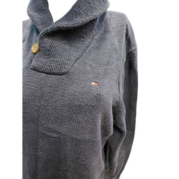Tommy Hilfiger Navy Blue Cowel Neck Pullover Sweater Vintage 90's Men's size Lar - Picture 4 of 10